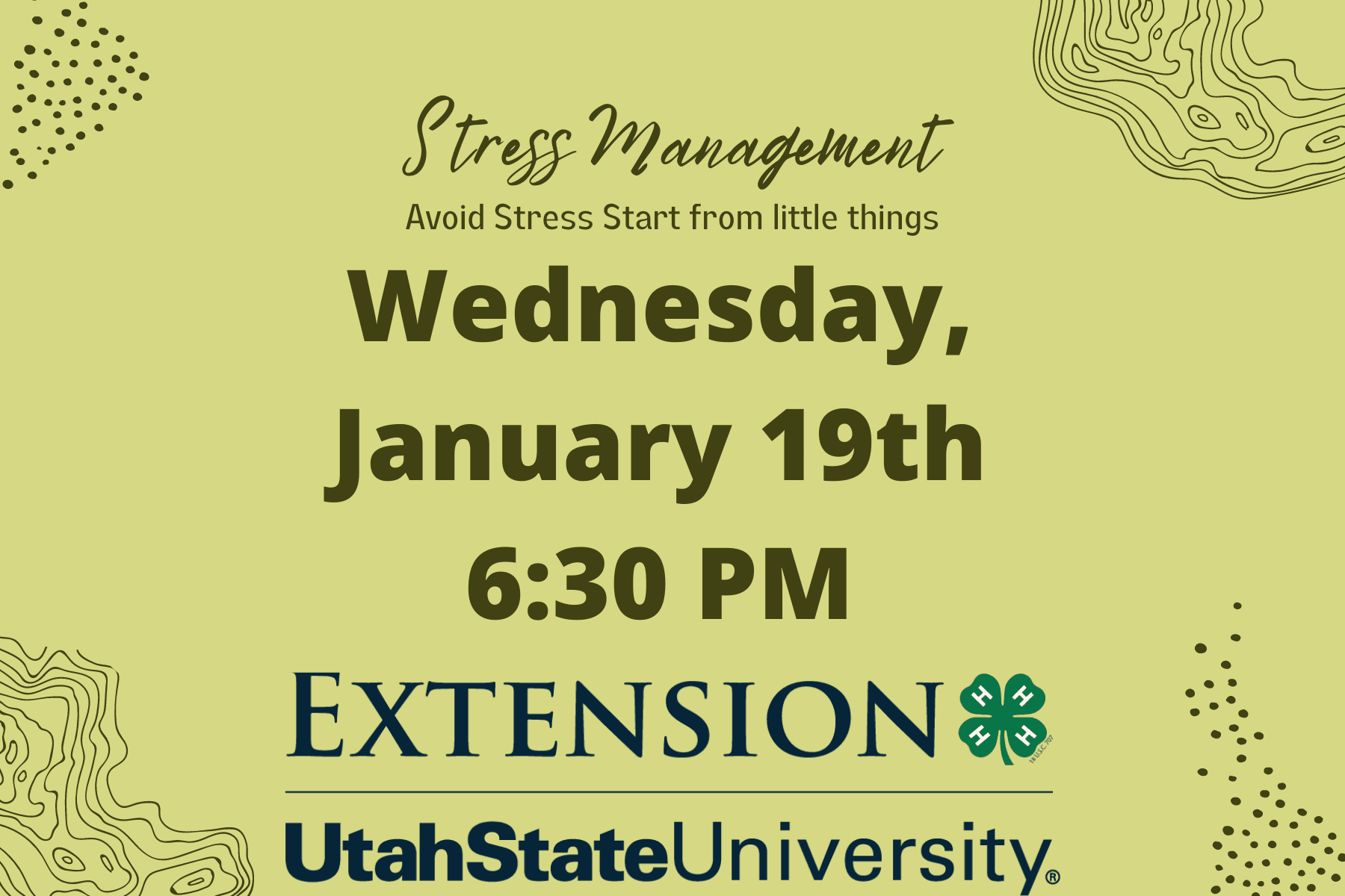 Green Illustrated Stress Management Instagram Post  (1800 x 1200 px)