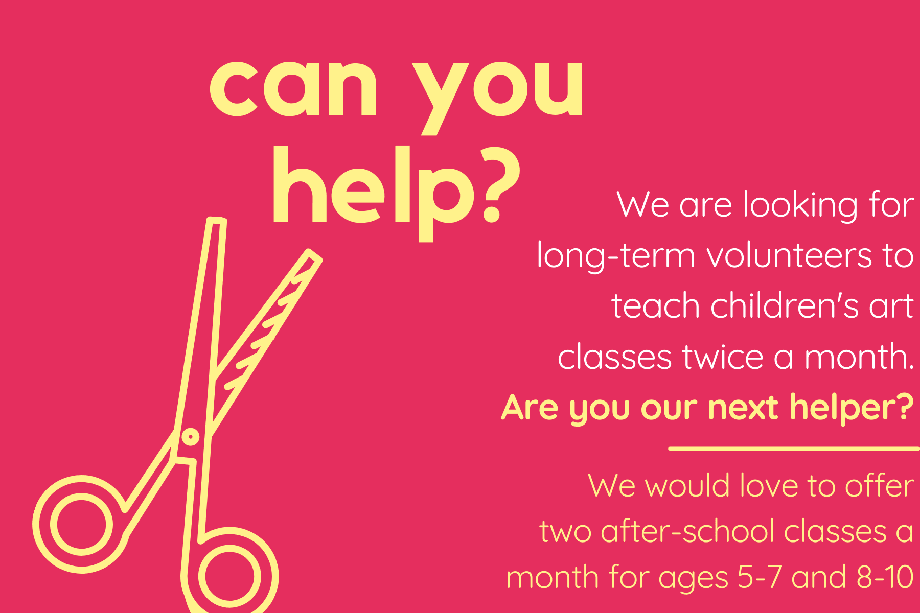 Art Class Volunteer Need Website