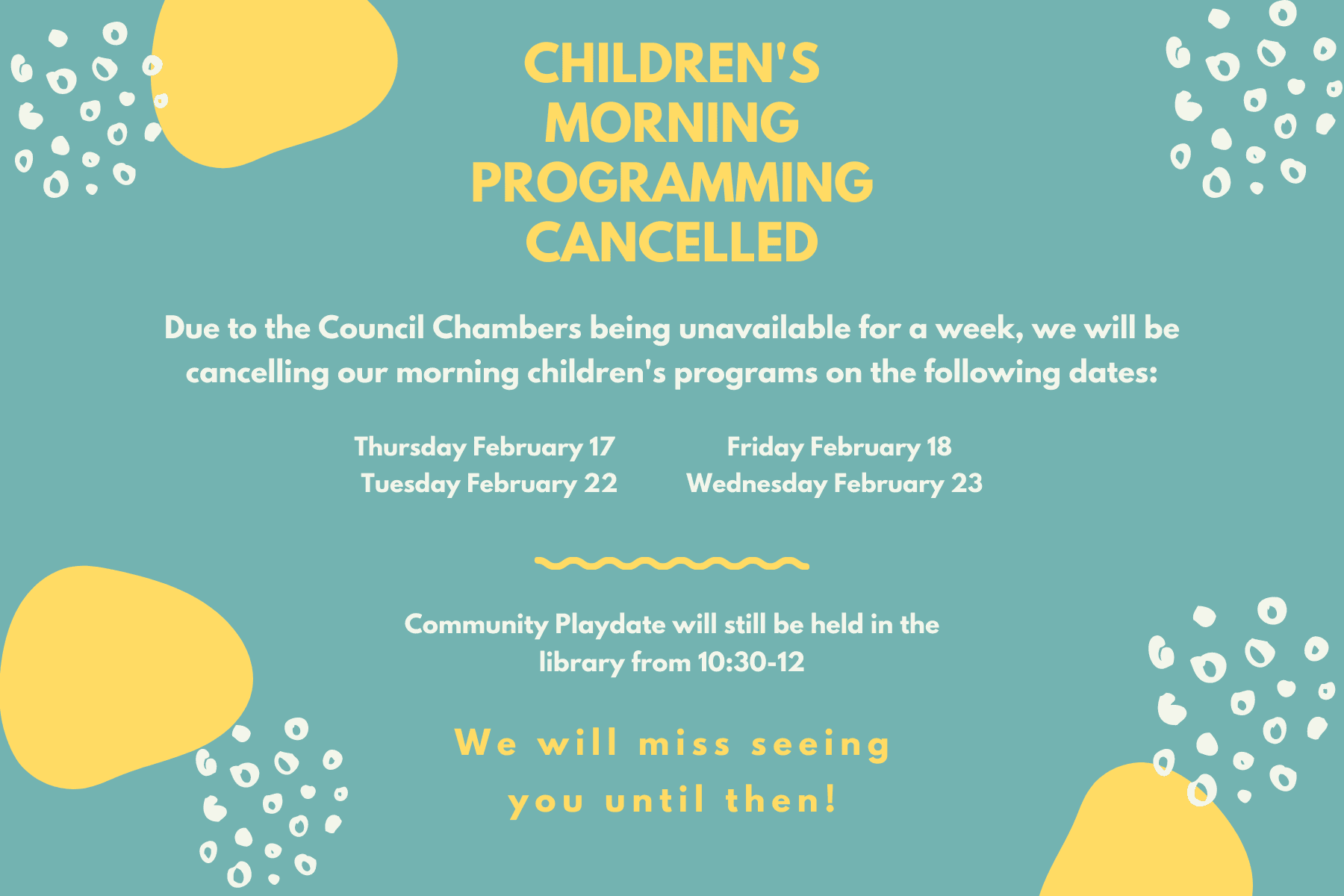 childrens morning programming cancelled