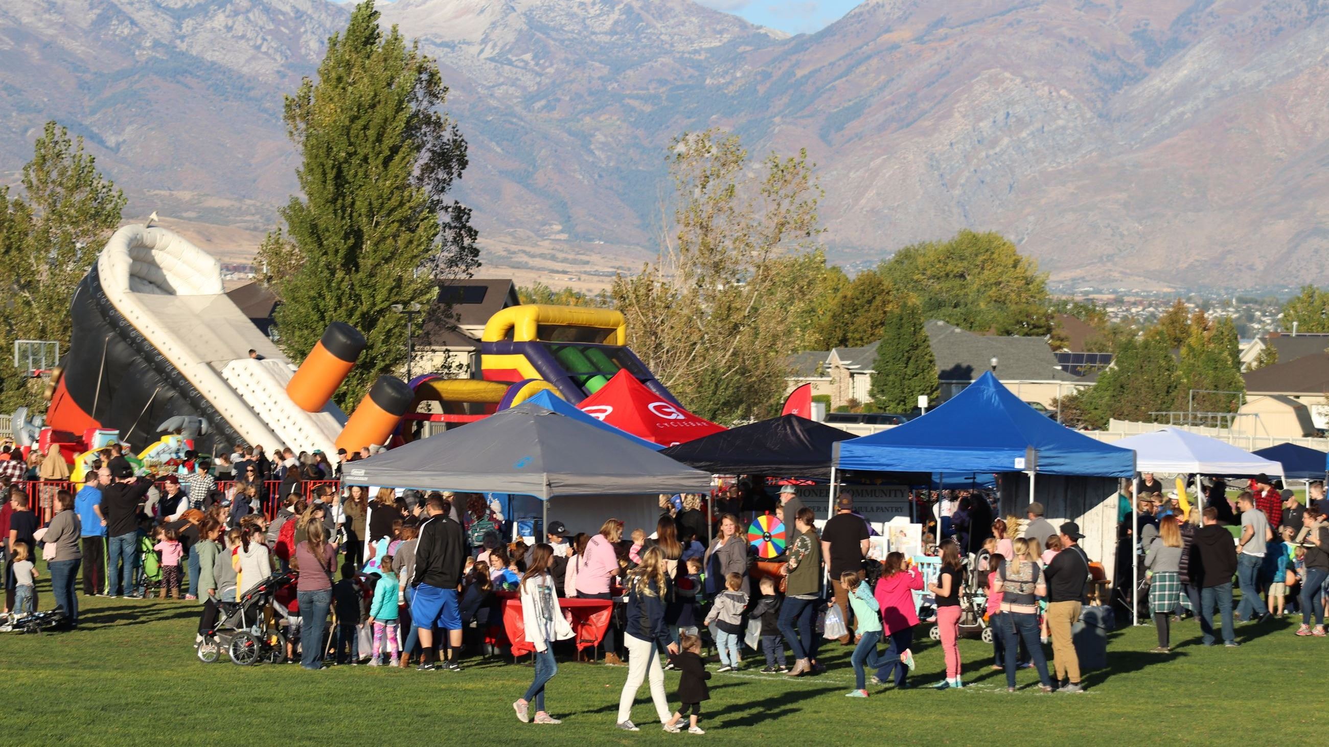 Inflatables and Booths at Fall Festival